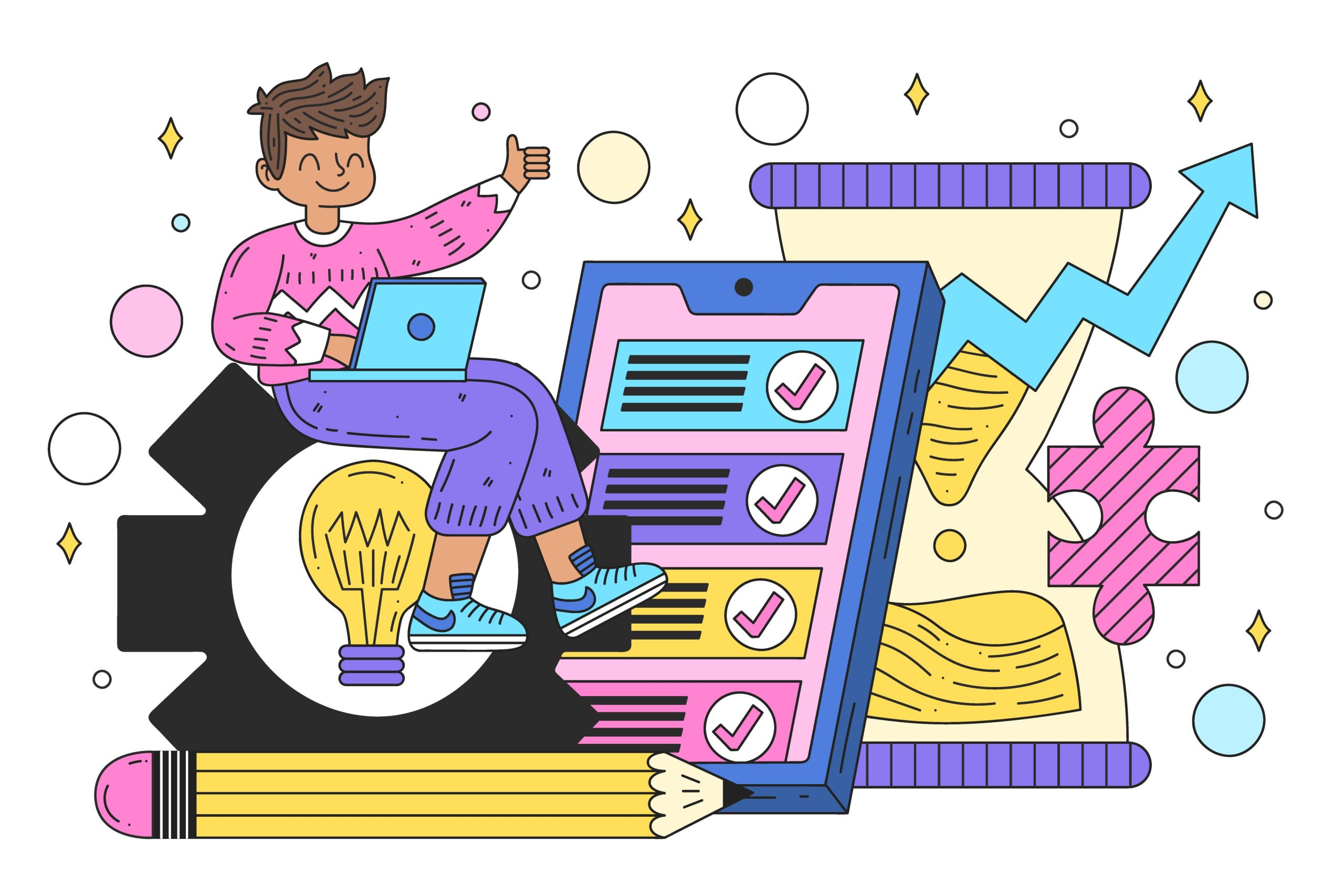 ilustración estudiante planificando próximo curso
